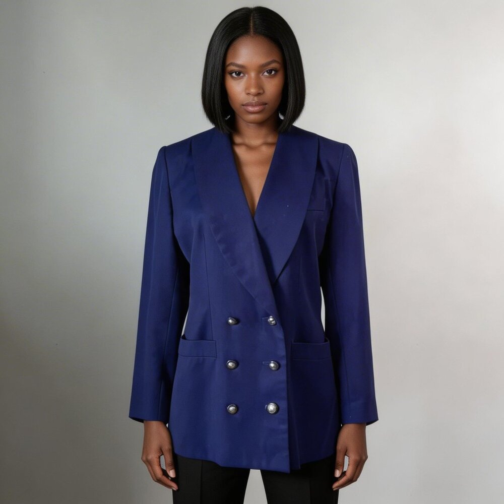 CHRISTOPHER | Vintage Purple Double Breasted Blazer Jacket Sz 8